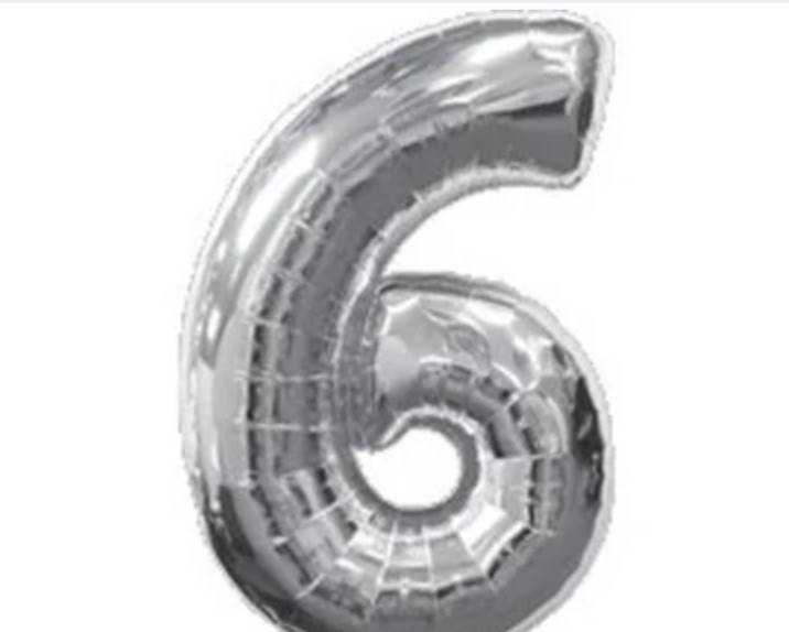 Цифра фольгированная серебро "6" размер 76 см.
Цифра фольгированная серебро "6" размер 76 см.