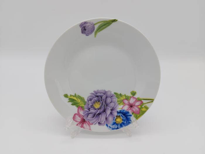 Тарелка мелкая десертная керамическая белая цветная с рисунком закусочная Хризантема в упаковке 12 штук D 18cm, Белый
Тарелка мелкая десертная керамическая белая цветная с рисунком закусочная Хризантема в упаковке 12 штук D 18cm, Белый