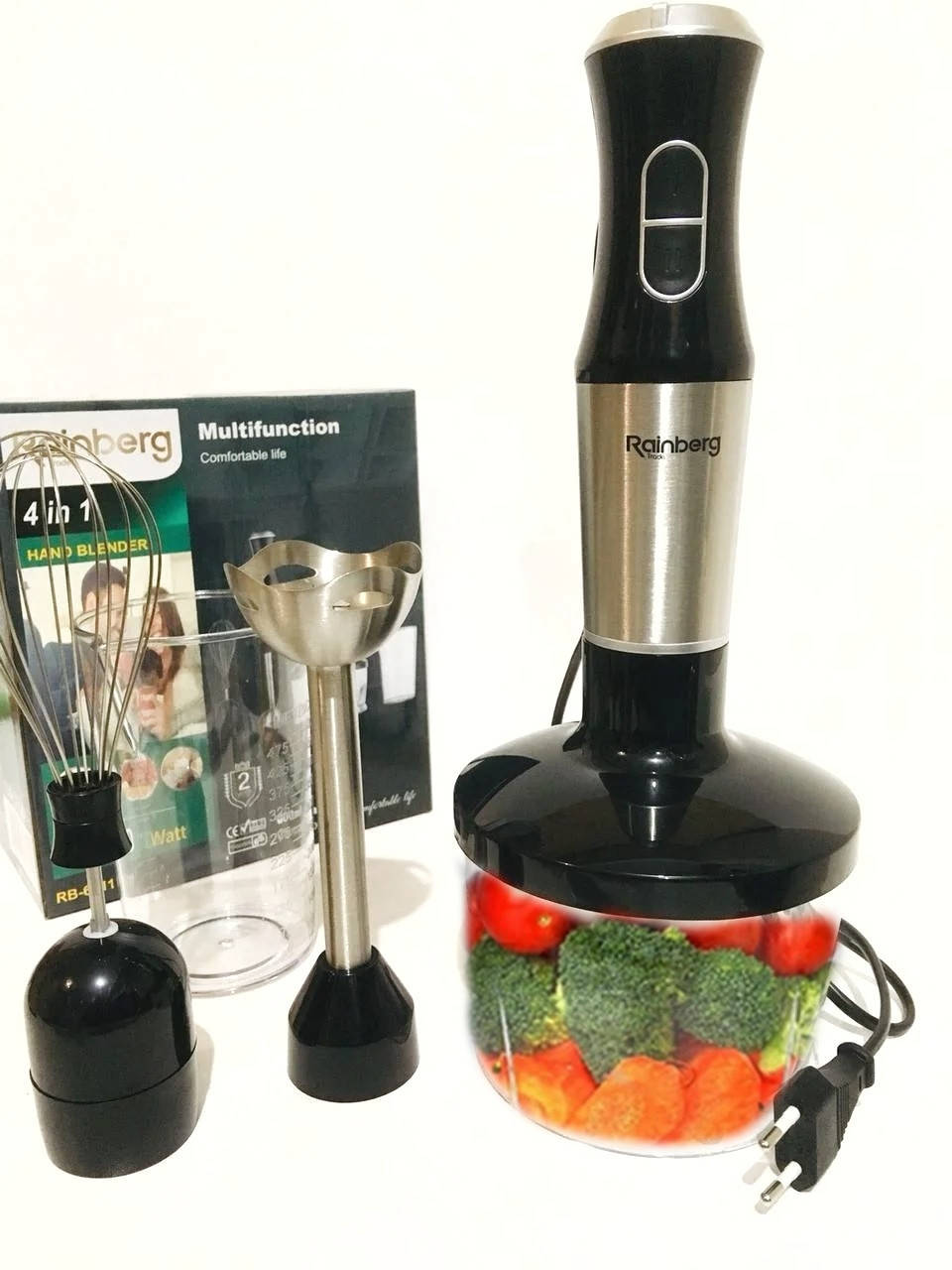Блендер 1200 Вт 4в1 измельчитель ручной погружной с чашей блендер-миксер Rainberg RB-6211 4в1
Блендер 1200 Вт 4в1 измельчитель ручной погружной с чашей блендер-миксер Rainberg RB-6211 4в1