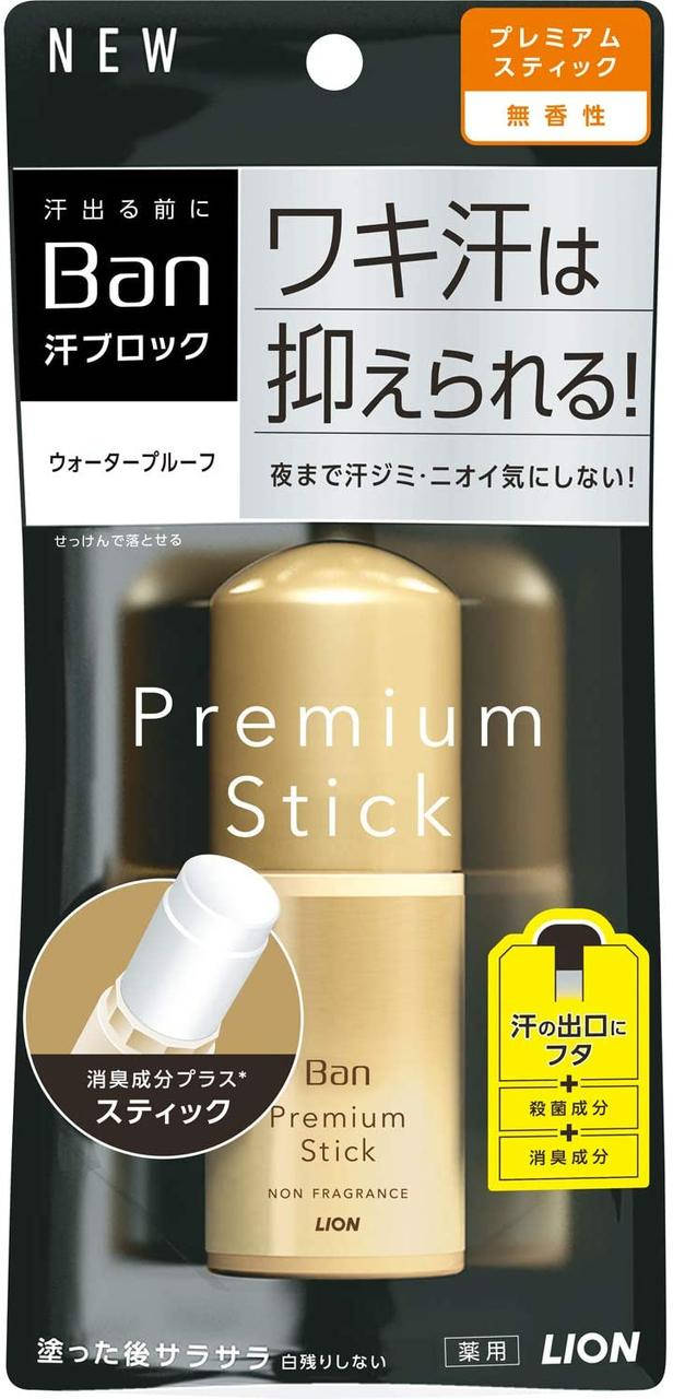 LION Ban Premium Gold Stick дезодорант-антиперспирант без запаха, 40 мл
