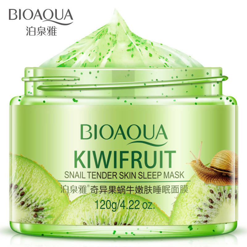 Ночная маска-детокс для лица с киви и улиточным муцином Bioaqua Kiwifruit Snail Tender Skin Sleep Mask, 120г
Ночная маска-детокс для лица с киви и улиточным муцином Bioaqua Kiwifruit Snail Tender Skin Sleep Mask, 120г