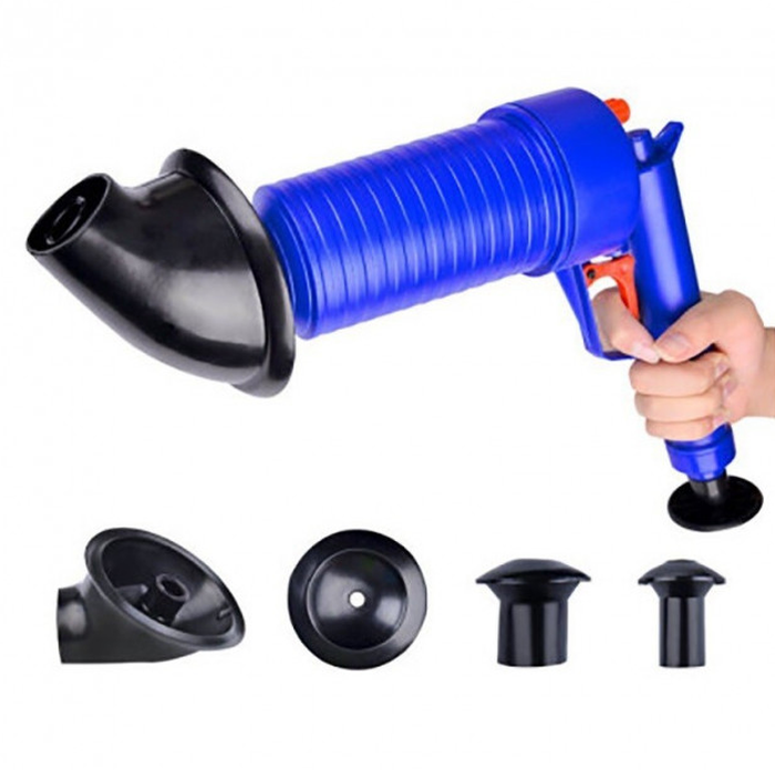 Пневматический вантуз высокого давления для чистки канализации Toilet dredge GUN BLUE Синий +насадки
Пневматический вантуз высокого давления для чистки канализации Toilet dredge GUN BLUE Синий +насадки