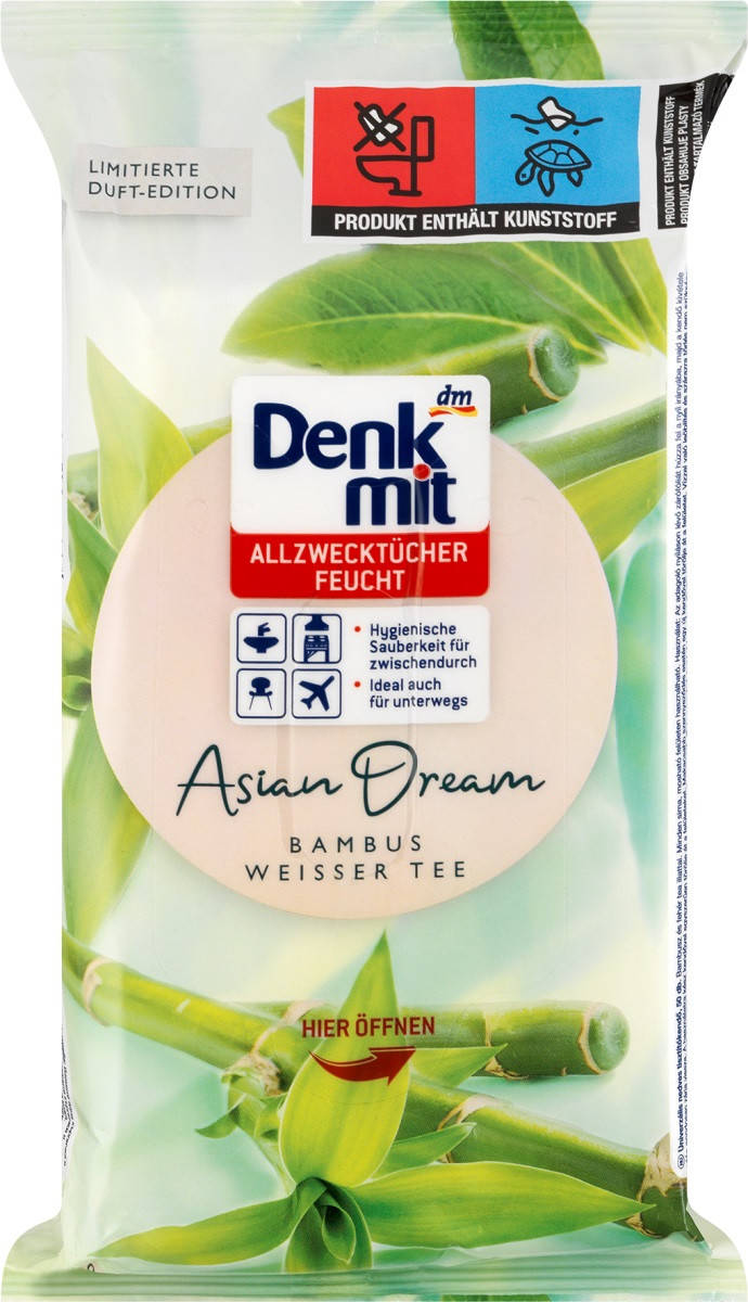 Denkmit Feuchte Allzwecktücher Weißer Tee & Bambus Влажные салфетки для быстрой очистки Asian Dream 50 шт
Denkmit Feuchte Allzwecktücher Weißer Tee & Bambus Влажные салфетки для быстрой очистки Asian Dream 50 шт