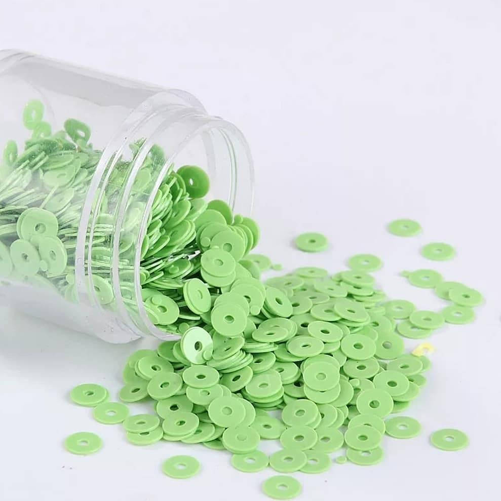 Пайетки 4мм яблоко, Зелёный 
Пайетки 4мм яблоко, Зелёный