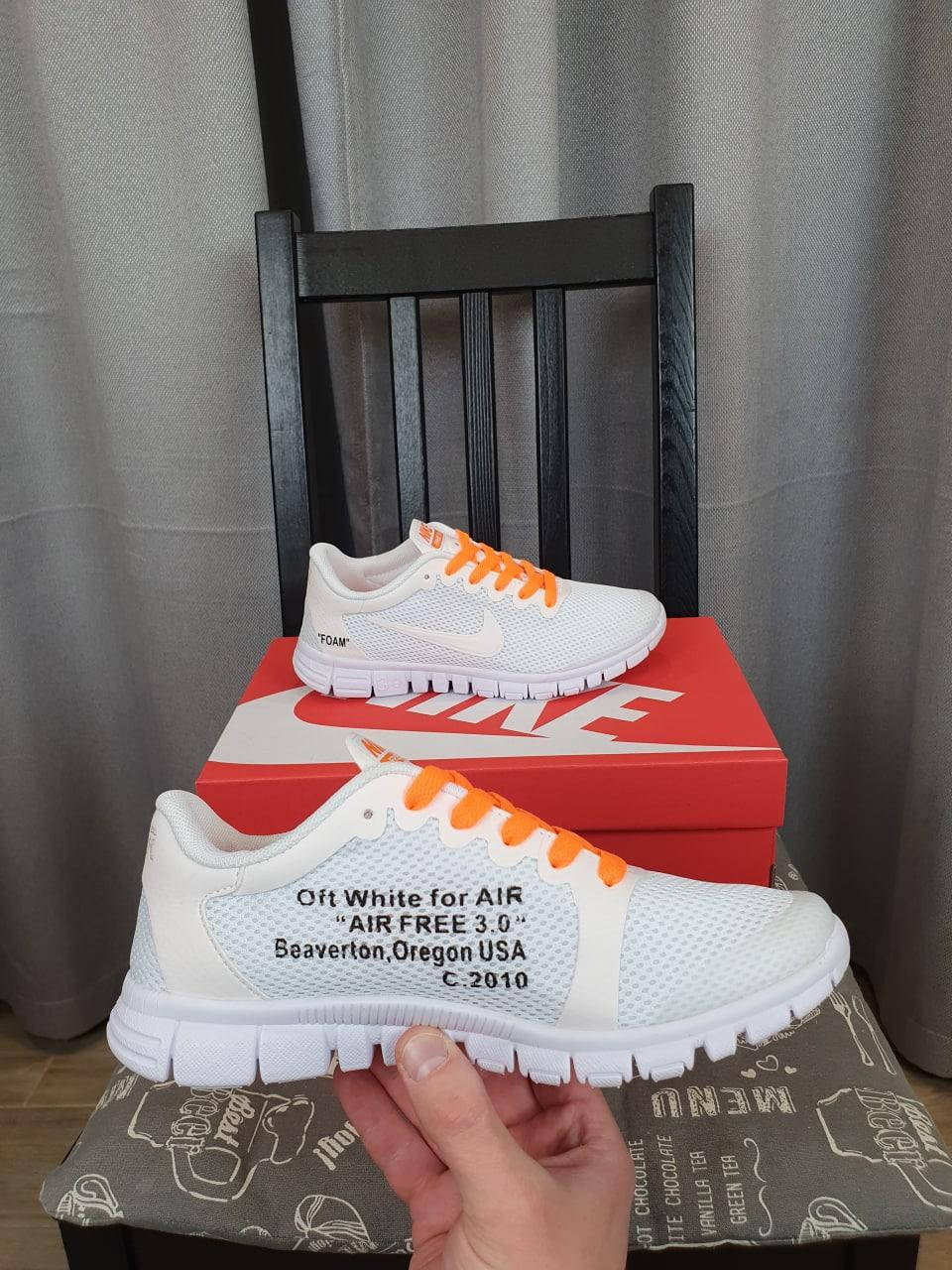 Кроссовки женские Найк белые с оранжевым, легкие летние кроссы сетка Nike Off White Free Run 3.0 White Orange, Белый
Кроссовки женские Найк белые с оранжевым, легкие летние кроссы сетка Nike Off White Free Run 3.0 White Orange, Белый