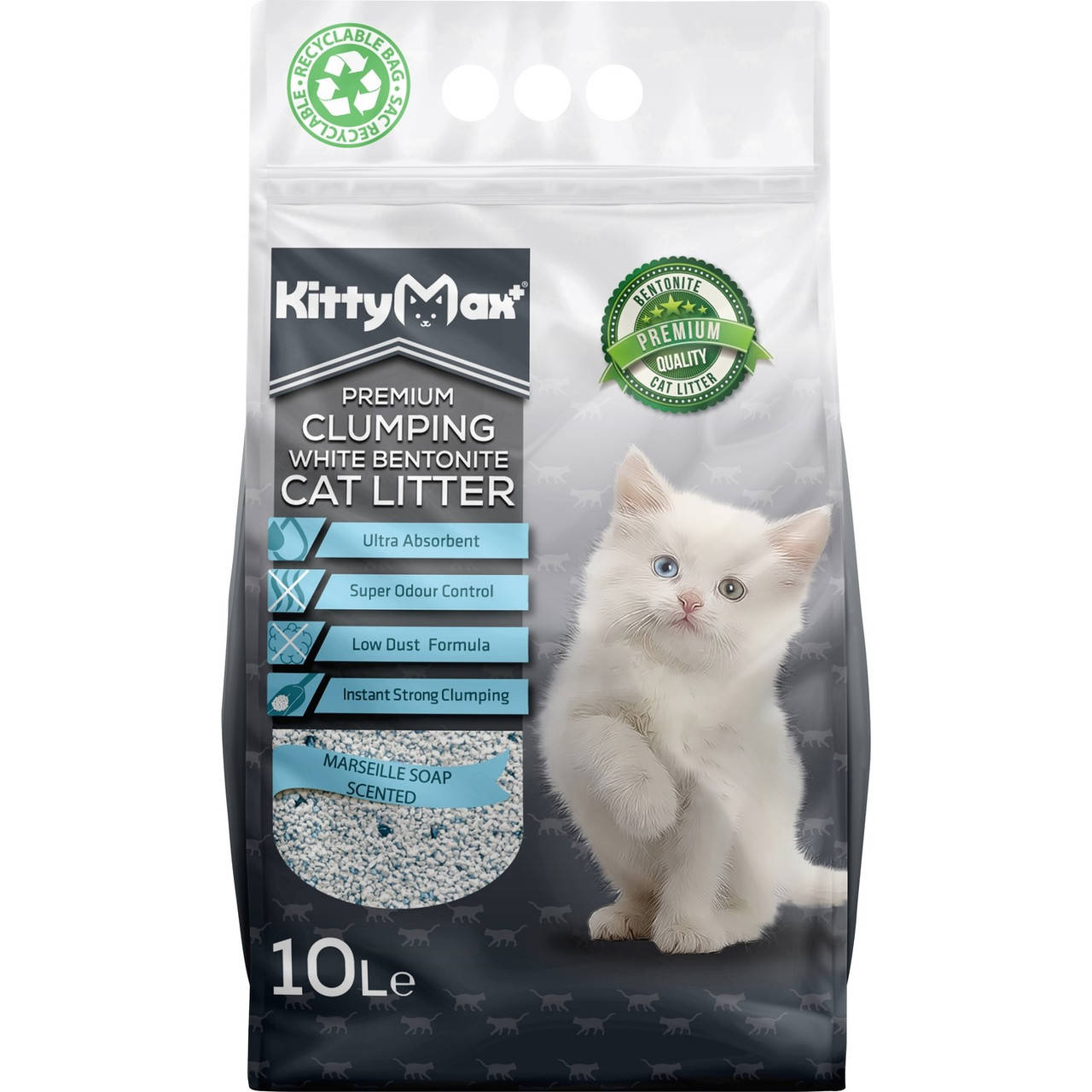 Наполнитель для кошачьего туалета KittyMax Бентонитовый белый 10 л ароматизированный Марсельское мыло
Наполнитель для кошачьего туалета KittyMax Бентонитовый белый 10 л ароматизированный Марсельское мыло