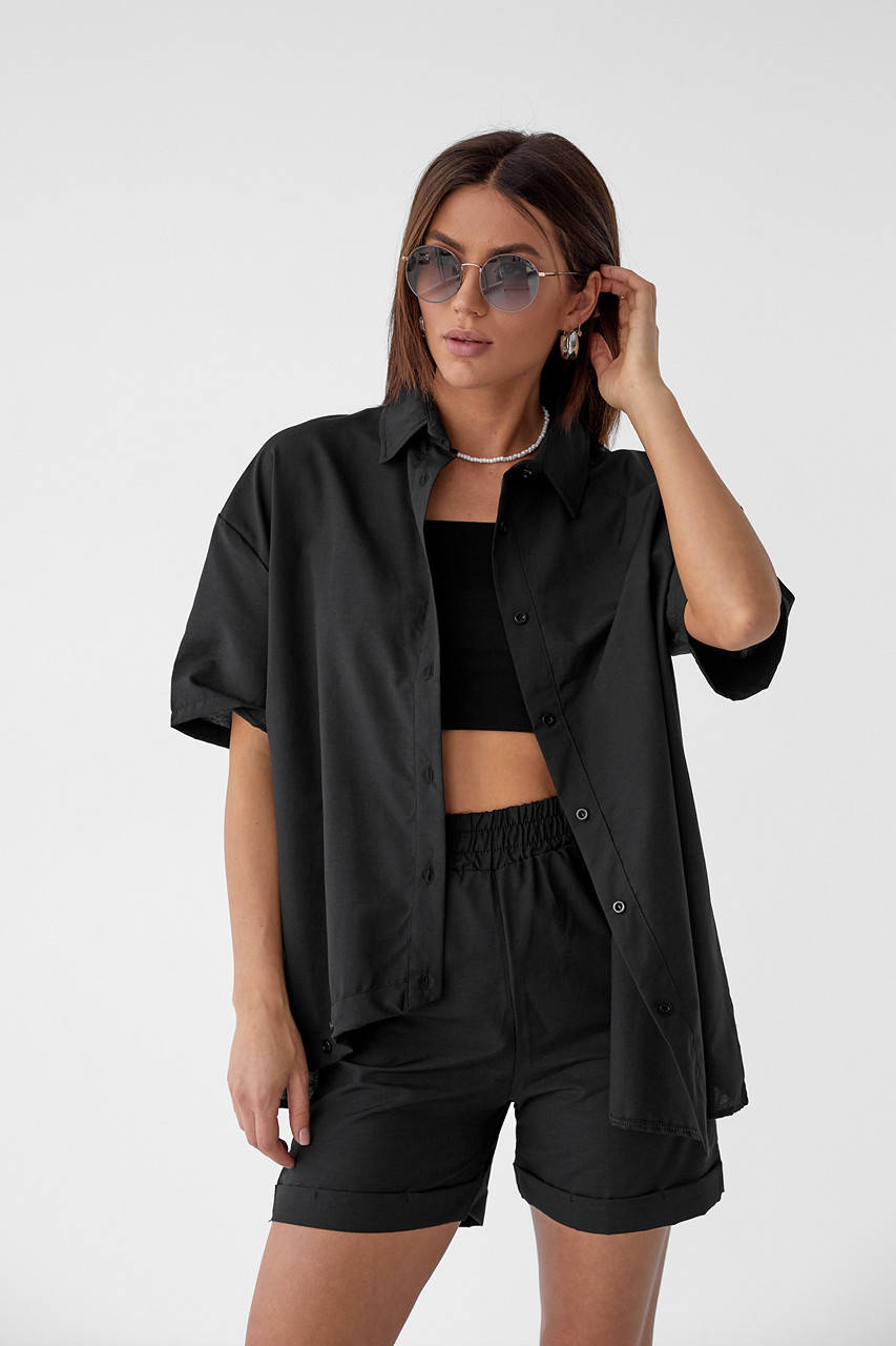 Стильный летний костюм с шортами и рубашкой COASTMODA - черный цвет Женские рубашки Стильний літній костюм із
Стильный летний костюм с шортами и рубашкой COASTMODA - черный цвет Женские рубашки Стильний літній костюм із