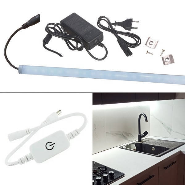 LED подсветка на кухню 50 см, с регулятором яркости, готовый комплект с креплениями и блоком питания
LED подсветка на кухню 50 см, с регулятором яркости, готовый комплект с креплениями и блоком питания