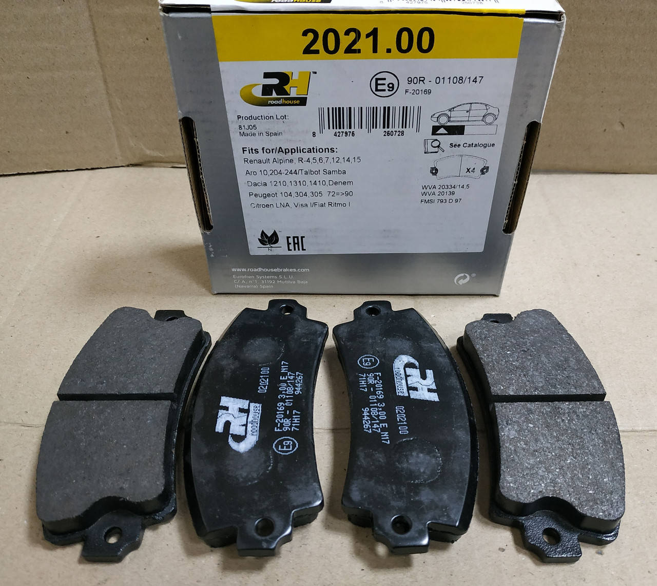 Колодки тормозные передние Dacia Solenza (Road House RH 2021.00)(среднее качество)
Колодки тормозные передние Dacia Solenza (Road House RH 2021.00)(среднее качество)