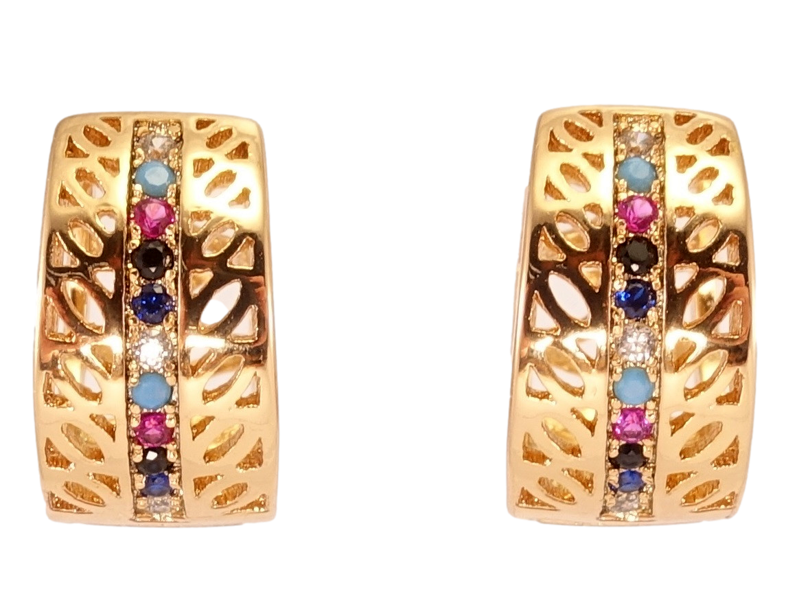 Серьги Xuping Позолота 18K колечки "Резной узор с вставкой дорожка из мелких разноцветных кристаллов"
Серьги Xuping Позолота 18K колечки "Резной узор с вставкой дорожка из мелких разноцветных кристаллов"