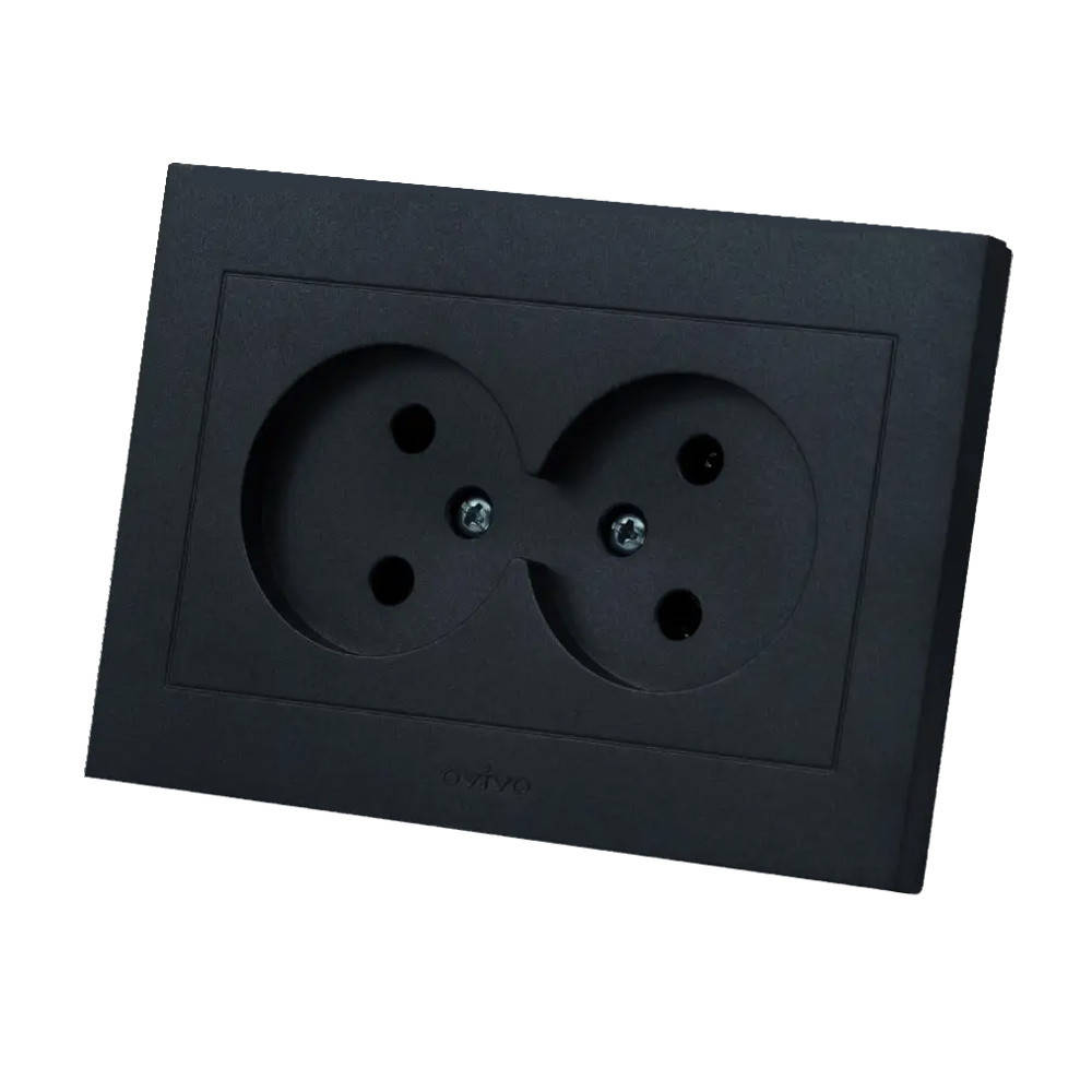 Розетка двойная без заземления Ovivo Grano 400-170300-908 черная
Розетка двойная без заземления Ovivo Grano 400-170300-908 черная