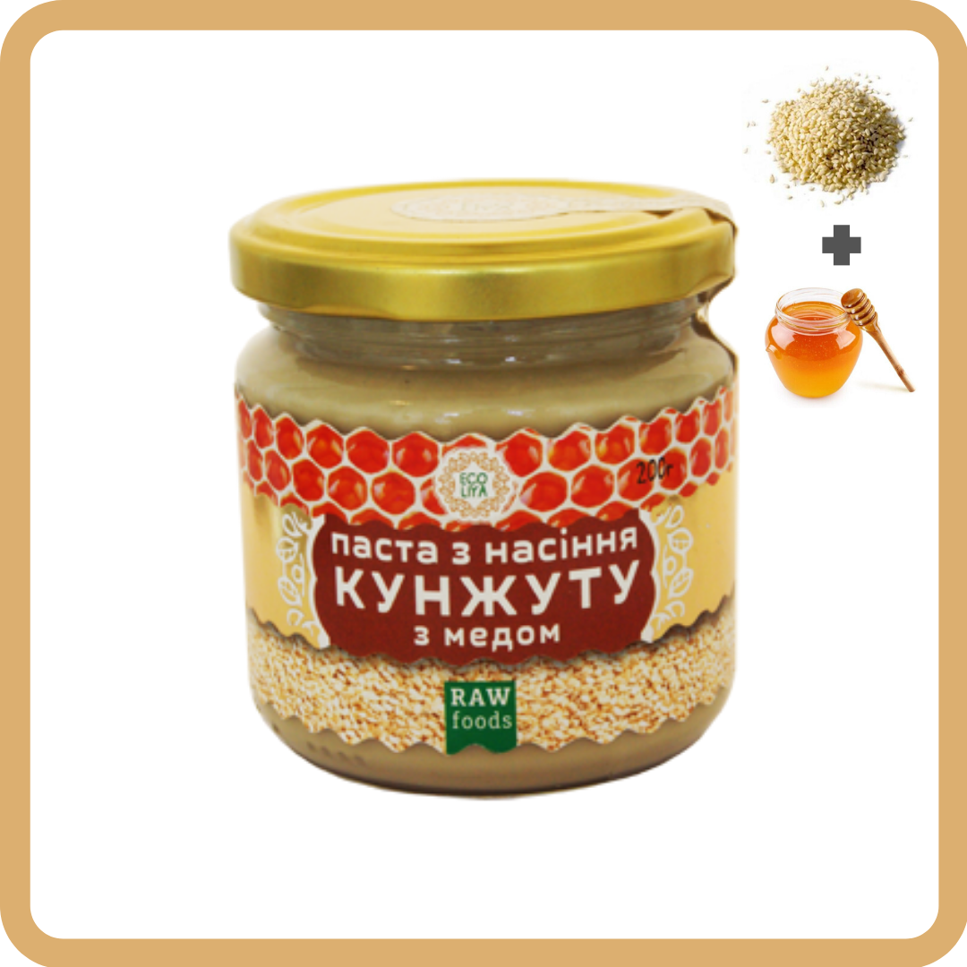Кунжутная паста тахини с мёдом (200 гр) - натуральный урбеч, RAW, от производителя – Эколия
Кунжутная паста тахини с мёдом (200 гр) - натуральный урбеч, RAW, от производителя – Эколия