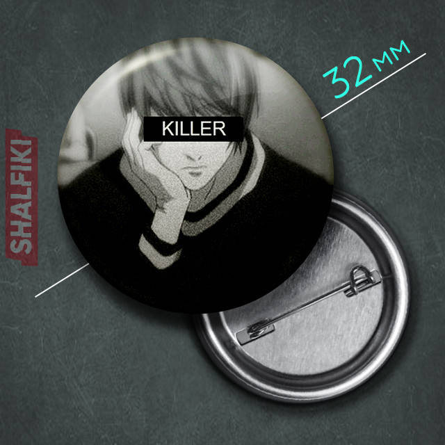 "Лайт Ягами / Кира Killer (Тетрадь смерти / Death note)" значок круглый на булавке Ø32 мм
"Лайт Ягами / Кира Killer (Тетрадь смерти / Death note)" значок круглый на булавке Ø32 мм