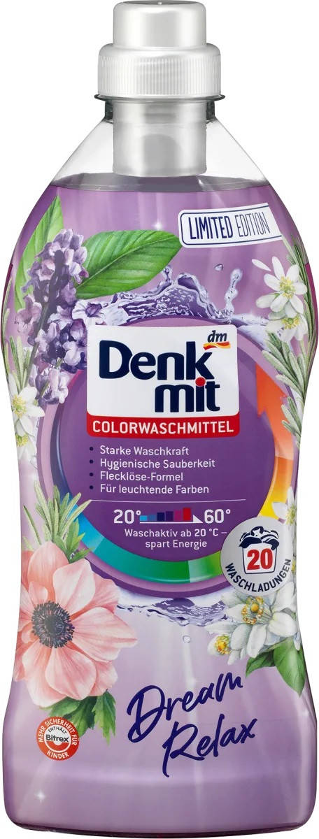 Denkmit Colorwaschmittel flüssig Dream Relax Гель для стирки цветного белья на 20 стирок 1 л
Denkmit Colorwaschmittel flüssig Dream Relax Гель для стирки цветного белья на 20 стирок 1 л