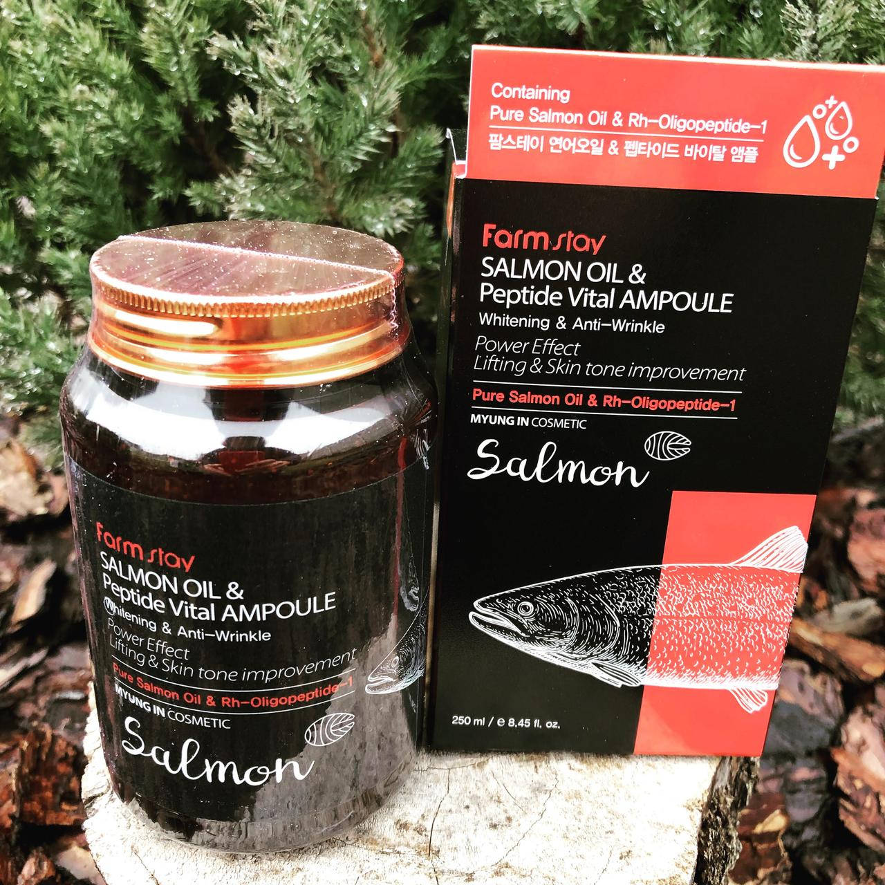 Многофункциональная ампульная сыворотка с маслом лосося и пептидами FarmStay Salmon Oil &peptide Vital Ampoule
Многофункциональная ампульная сыворотка с маслом лосося и пептидами FarmStay Salmon Oil &peptide Vital Ampoule