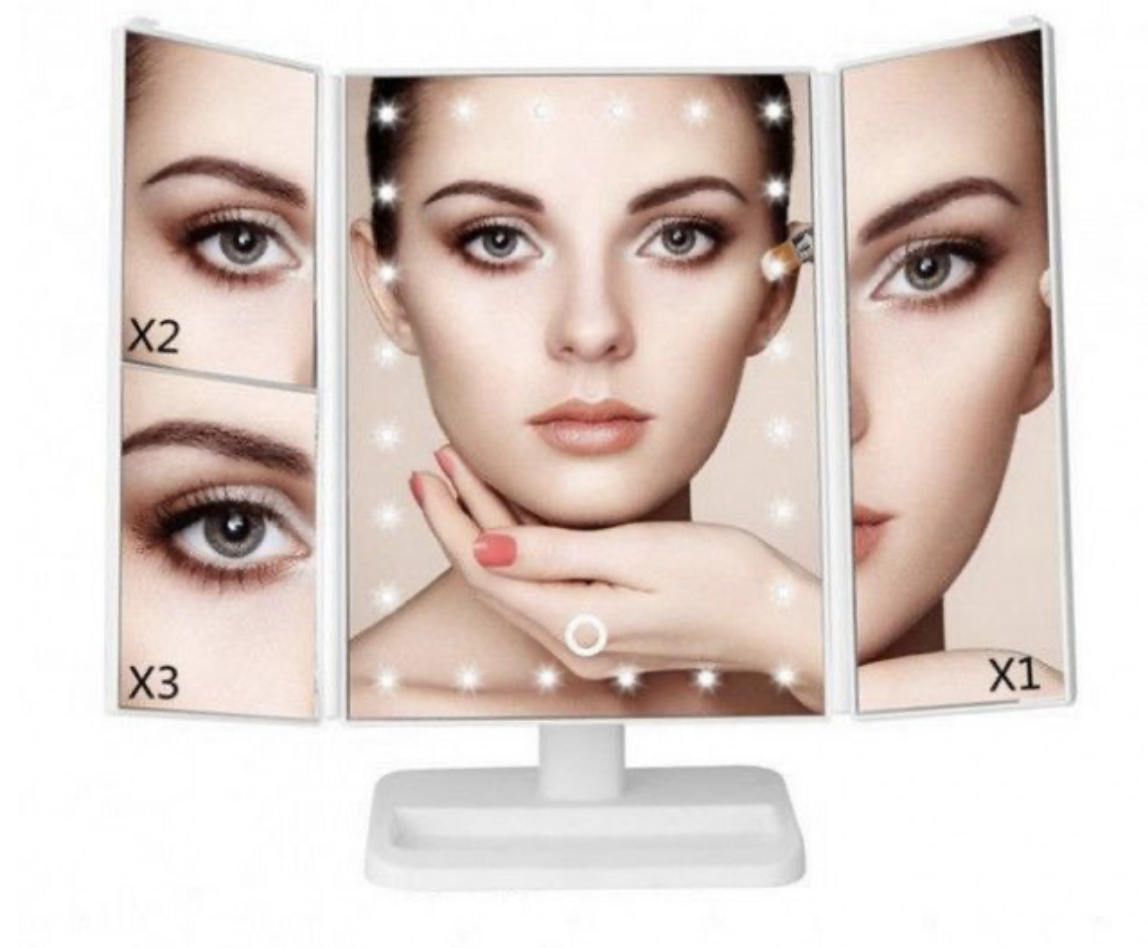 Зеркало тройное для макияжа с LED подсветкой Magic Makeup Mirror, косметическое с сенсором Shopay
Зеркало тройное для макияжа с LED подсветкой Magic Makeup Mirror, косметическое с сенсором Shopay