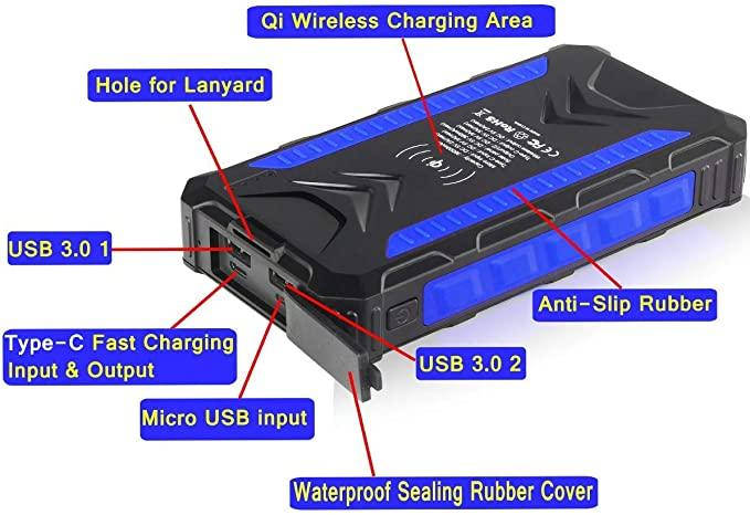 Внешний аккумулятор на солнечной батарее SOLAR W-23, 36000mAh, VerWireless Charging Solar Power Bank
Внешний аккумулятор на солнечной батарее SOLAR W-23, 36000mAh, VerWireless Charging Solar Power Bank