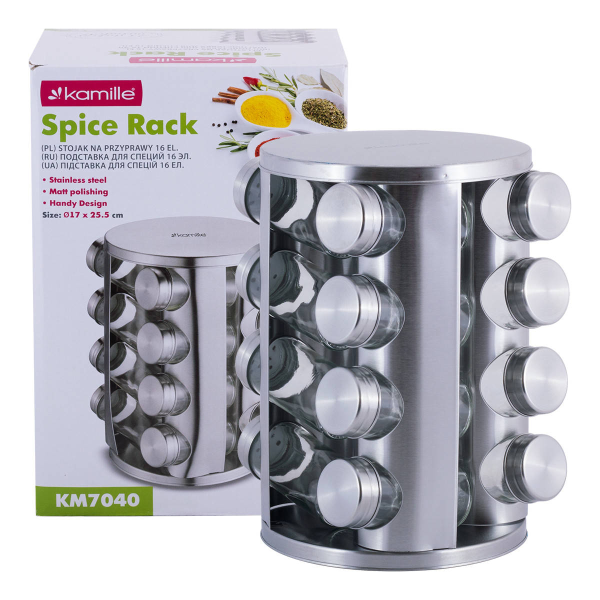 Набор ёмкостей Kamille для специй на круглой подставке 16шт KM-7040
Набор ёмкостей Kamille для специй на круглой подставке 16шт KM-7040