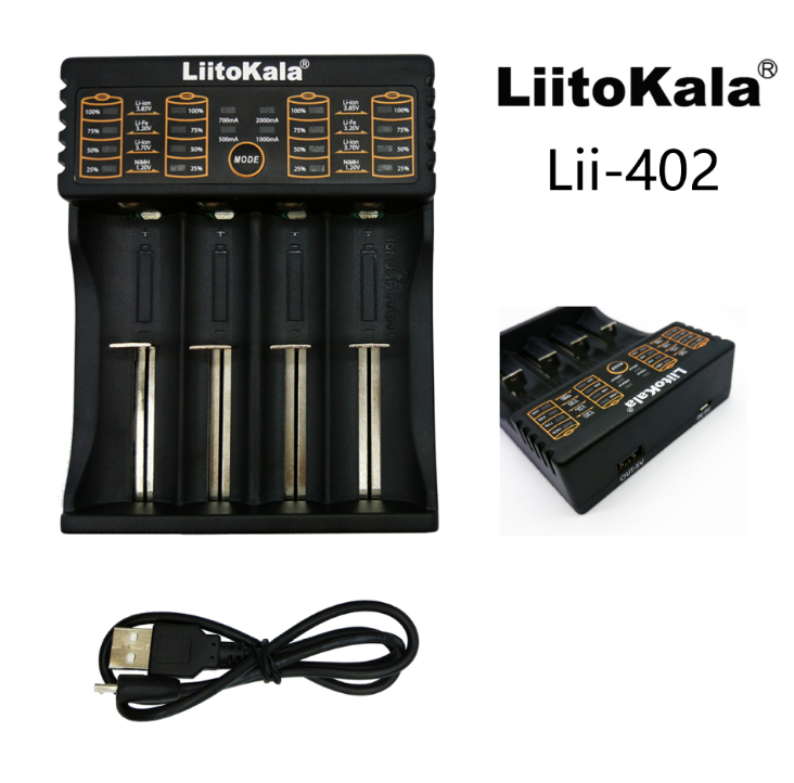 Универсальное интеллектуальное зарядное устройство / повербанк Liitokala Lii-402 (4 x18650 / 26650 / AA / AAA)
Универсальное интеллектуальное зарядное устройство / повербанк Liitokala Lii-402 (4 x18650 / 26650 / AA / AAA)