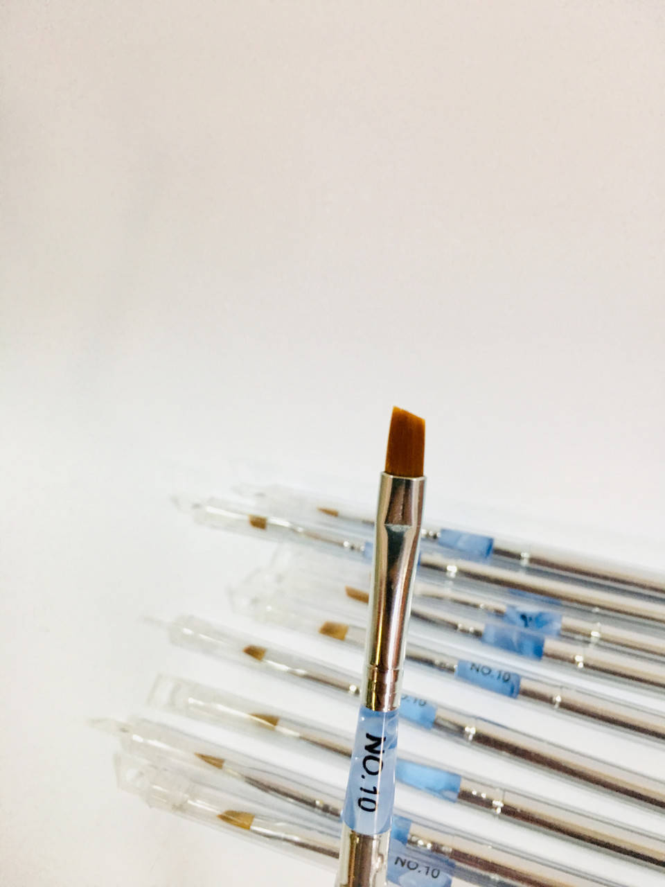 Трансформер кисть для геля - скошенная (металлическая)№ 10