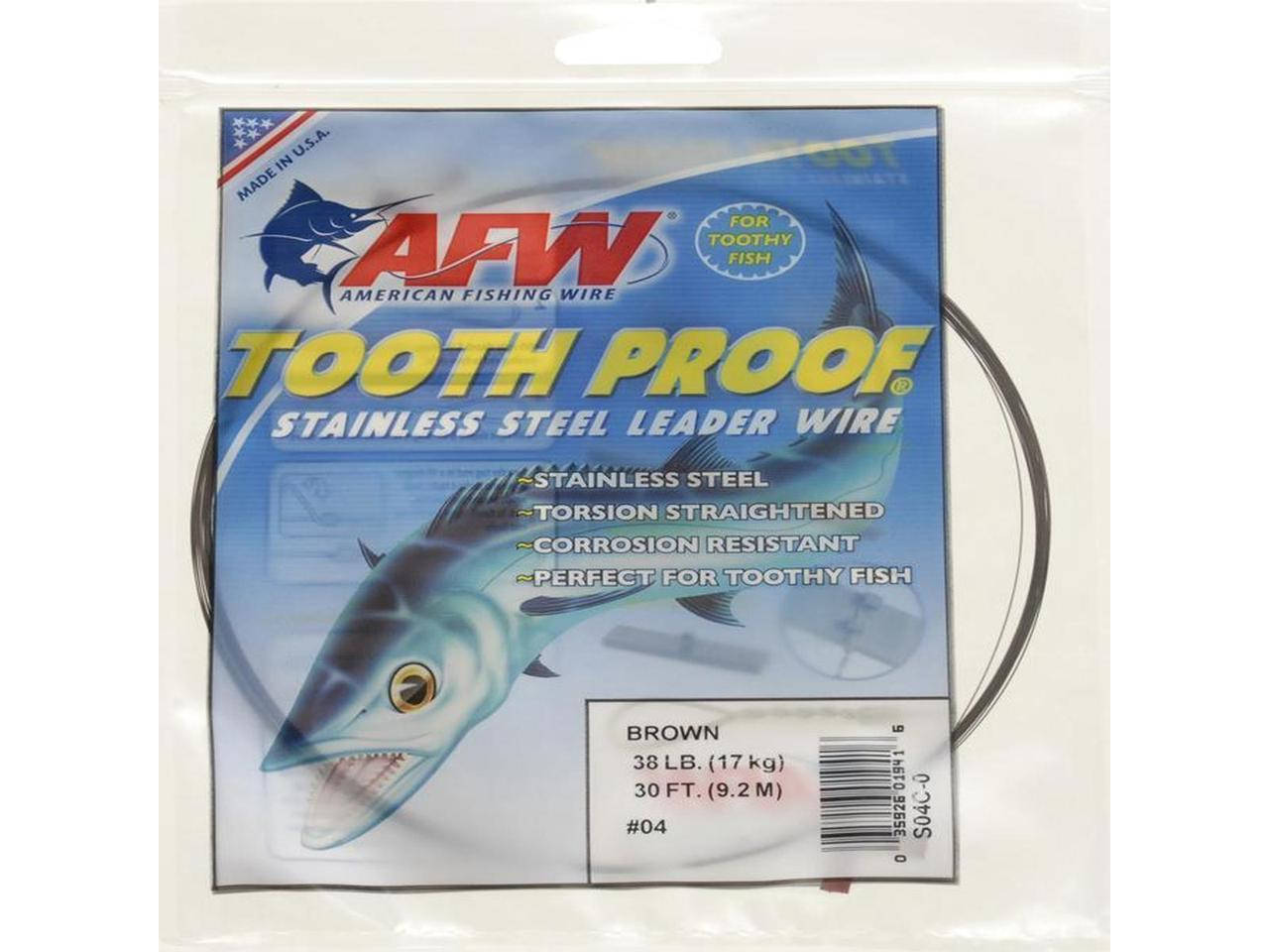 Поводковый материал AFW ToothProof Stainless Steel Single Strand Leader Brown #4 (38lb/17kg) 0.33mm
Поводковый материал AFW ToothProof Stainless Steel Single Strand Leader Brown #4 (38lb/17kg) 0.33mm