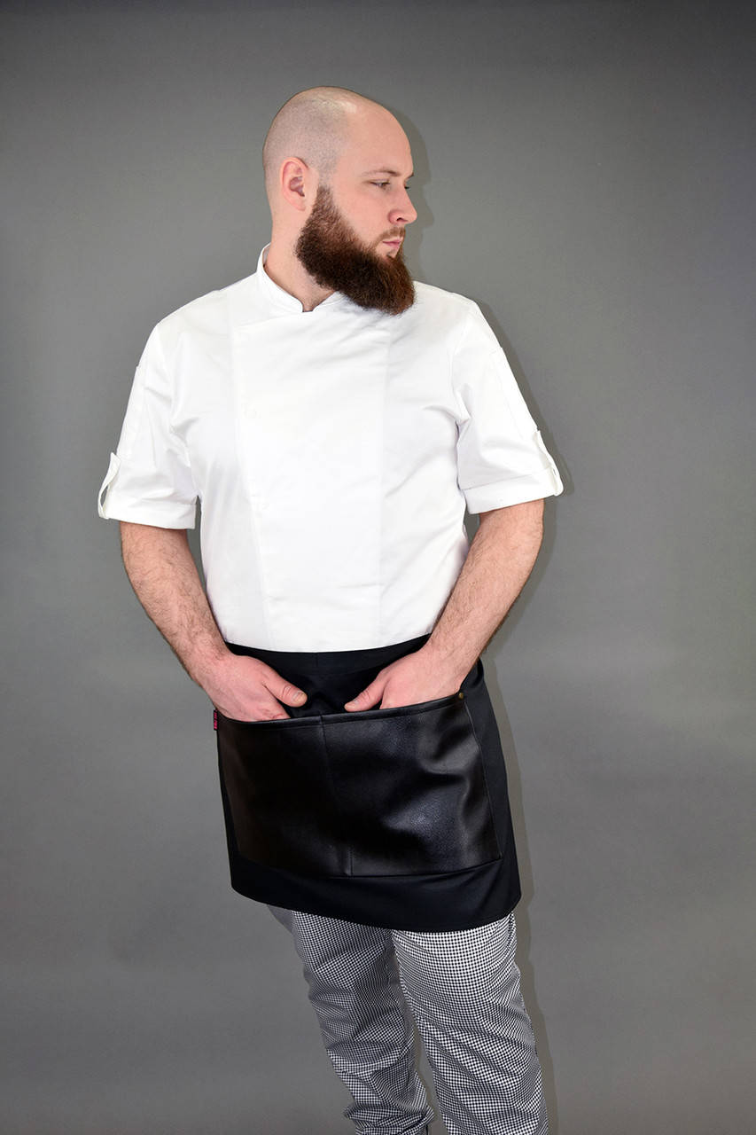 Фартук короткий черный с экокожей
Фартук короткий черный с экокожей