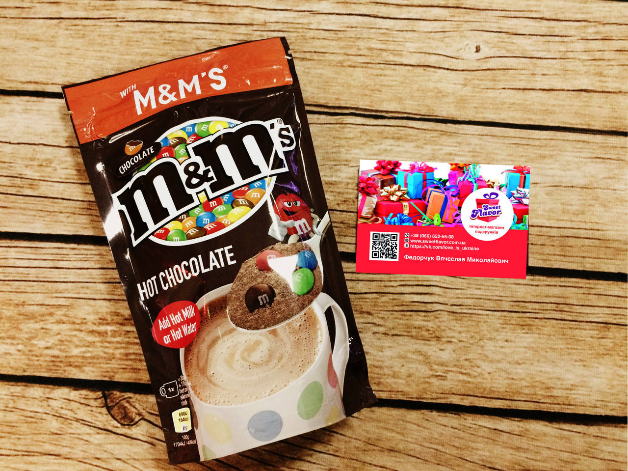 M&m's hot chocolate 
M&m's hot chocolate
