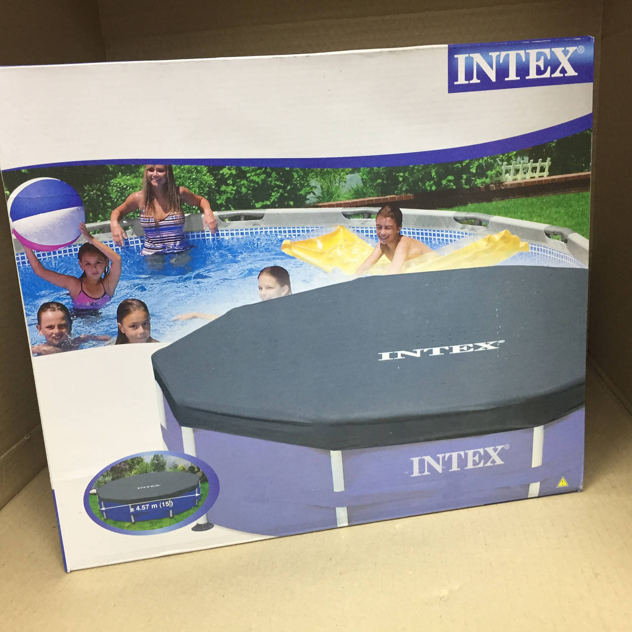 Тент для каркасных бассейнов Intex 58901, Серый 
Тент для каркасных бассейнов Intex 58901, Серый