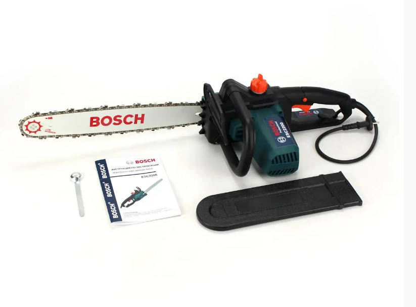 Электрическая цепная пила Bosch ESC2200 (шина 40 см, 2.2 кВт) с бесключевой натяжкой цепи. Электропила Бош
Электрическая цепная пила Bosch ESC2200 (шина 40 см, 2.2 кВт) с бесключевой натяжкой цепи. Электропила Бош
