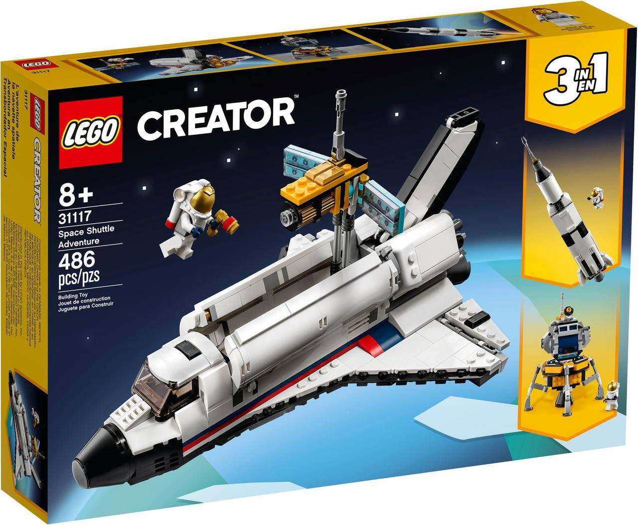 Конструктор Lego Creator 3-in-1 Приключения на космическом шаттле 486 деталей (31117), Белый
Конструктор Lego Creator 3-in-1 Приключения на космическом шаттле 486 деталей (31117), Белый