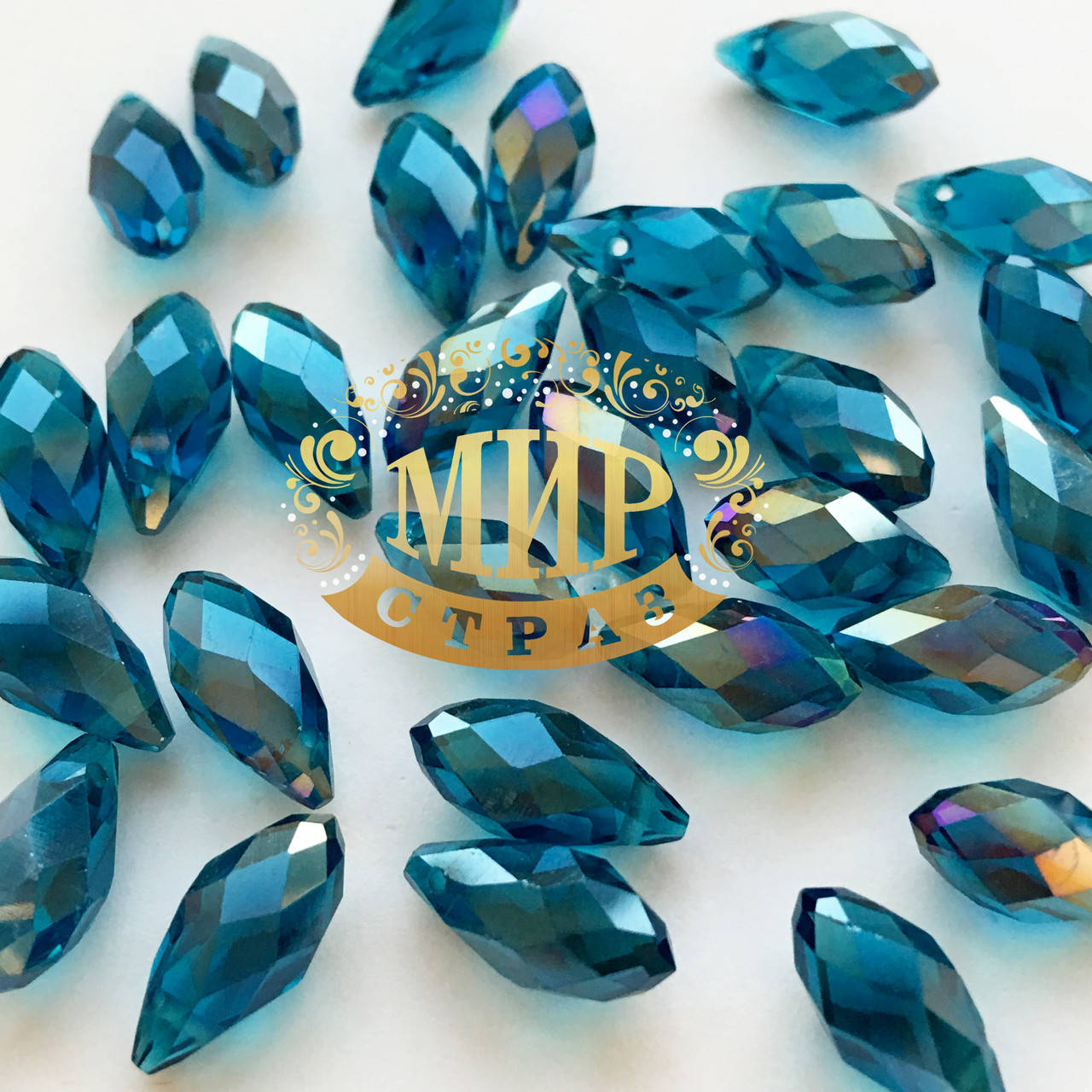 Бусина капля 6х12mm, Blue Zircon AB, 1шт
Бусина капля 6х12mm, Blue Zircon AB, 1шт