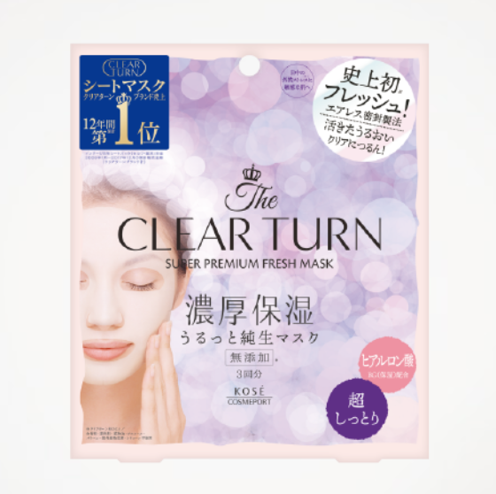 Супер премиальная освежающая и увлажняющая маска для лица KOSE Clear Turn Super Premium, 3 шт.
Супер премиальная освежающая и увлажняющая маска для лица KOSE Clear Turn Super Premium, 3 шт.