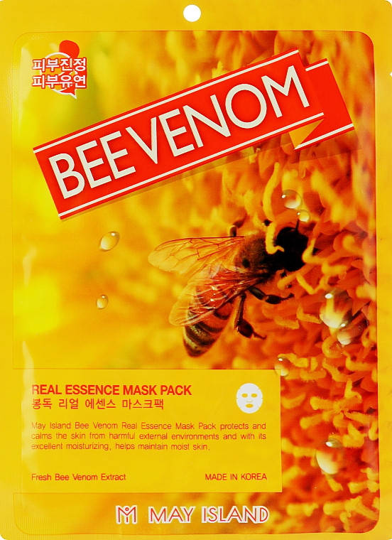 Успокаивающая маска для лица с пчелиным ядом May Island Real Essence Bee Venom Mask Pack 25 мл
Успокаивающая маска для лица с пчелиным ядом May Island Real Essence Bee Venom Mask Pack 25 мл