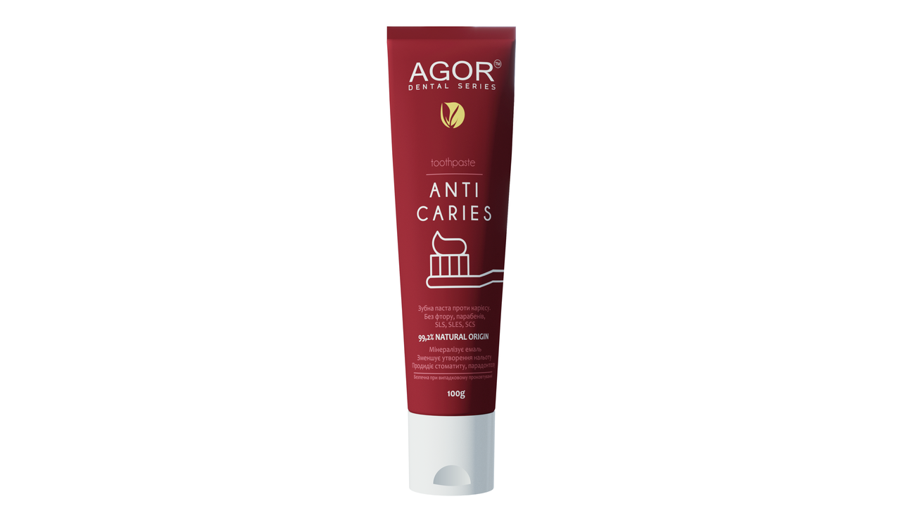 Натуральная антикариесная зубная паста AGOR ANTI CARIES с гранатом и орехом 100 г
Натуральная антикариесная зубная паста AGOR ANTI CARIES с гранатом и орехом 100 г
