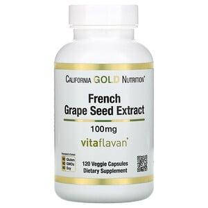 Экстракт косточек французского винограда, California Gold Nutrition, VitaFlavan, 100 мг, 120 растительных капс
Экстракт косточек французского винограда, California Gold Nutrition, VitaFlavan, 100 мг, 120 растительных капс