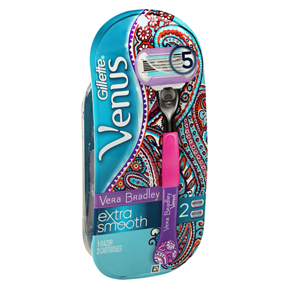 Станок с 2 сменными кассетами Gillette Venus Swirl Extra Smooth Vera Bradley (047400665354), Фиолетовый
Станок с 2 сменными кассетами Gillette Venus Swirl Extra Smooth Vera Bradley (047400665354), Фиолетовый