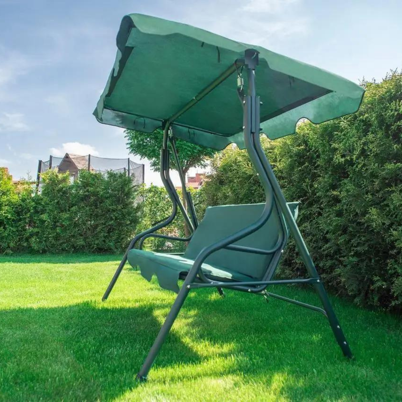 Садовая качеля 3-х местная с навесом FunFit Relax Green большая подвесная для дачи сада отдыха дома Зеленая Усиленная труба 50мм, Зелёный
Садовая качеля 3-х местная с навесом FunFit Relax Green большая подвесная для дачи сада отдыха дома Зеленая Усиленная труба 50мм, Зелёный