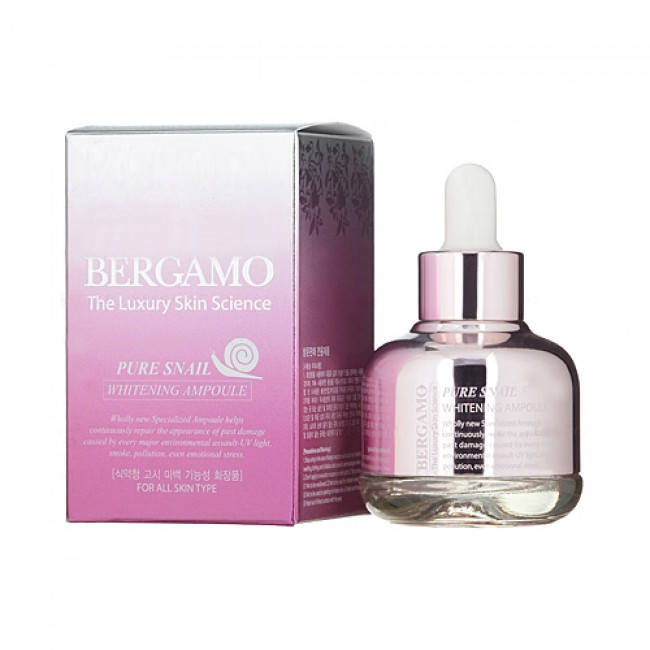 Сыворотка для лица премиум-класса с экстрактом улитки BERGAMO Pure Snail Whitening Ampoule
Сыворотка для лица премиум-класса с экстрактом улитки BERGAMO Pure Snail Whitening Ampoule