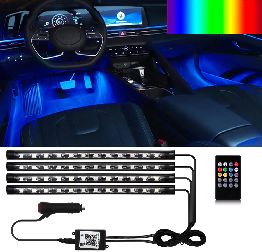 Автомобильная светодиодная ЛЕД подсветка RGB в салон автомобиля, управление пультом
Автомобильная светодиодная ЛЕД подсветка RGB в салон автомобиля, управление пультом