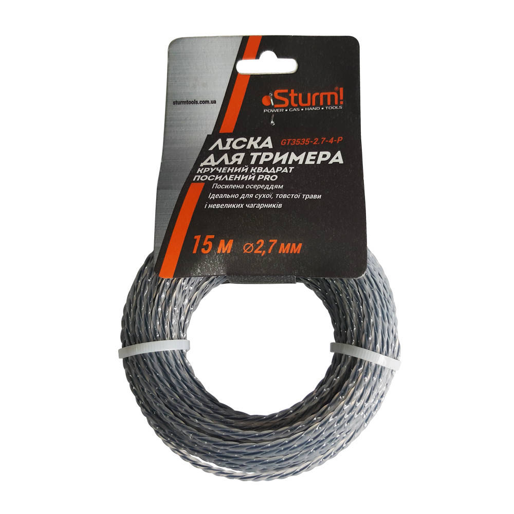 Леска для триммера, витой квадрат с сердечником Professional (2.7 мм 15 м) Sturm GT3535-2.7-4-P
Леска для триммера, витой квадрат с сердечником Professional (2.7 мм 15 м) Sturm GT3535-2.7-4-P