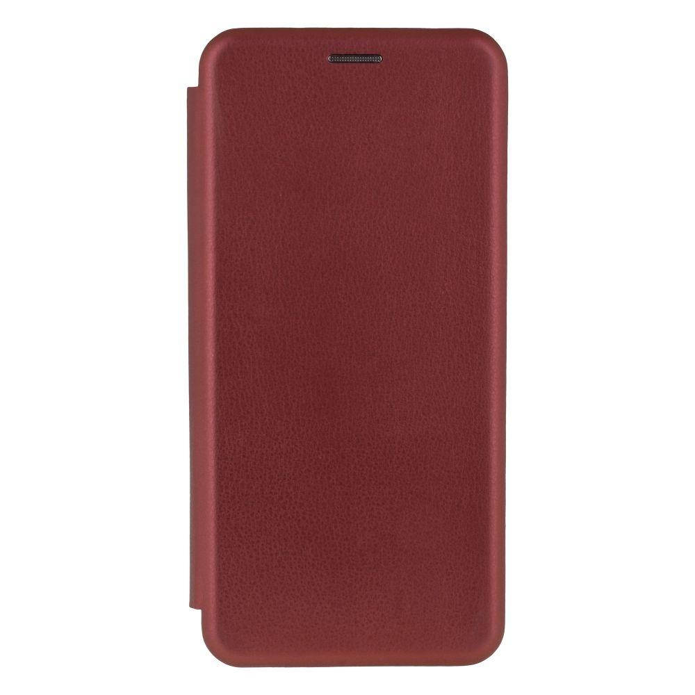 Чехол-книжка кожа для Xiaomi Poco F3 Бордовый