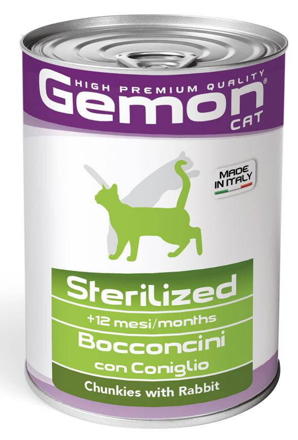 Влажный корм Gemon (Жемон) STERILISED консерва для стерилизованных кошек, кусочки с кроликом, 415гр
Влажный корм Gemon (Жемон) STERILISED консерва для стерилизованных кошек, кусочки с кроликом, 415гр