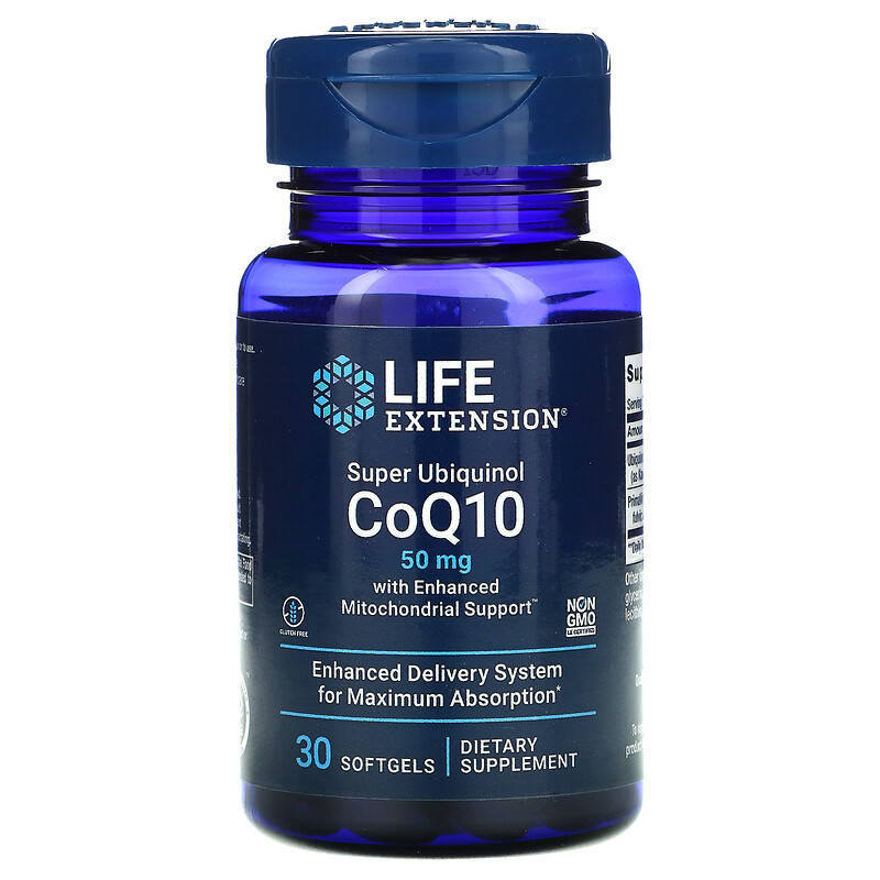 Убихинол Life Extension "Super Ubiquinol CoQ10 with Enhanced Mitochondrial Support" 50 мг (30 капсул)
Убихинол Life Extension "Super Ubiquinol CoQ10 with Enhanced Mitochondrial Support" 50 мг (30 капсул)