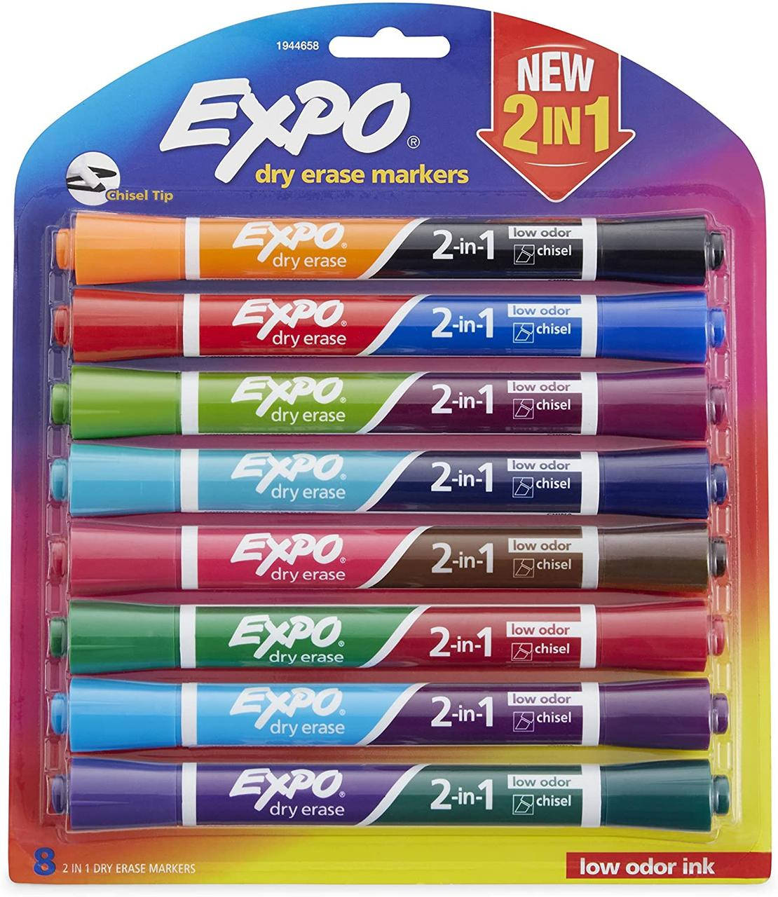 Набор маркеров для досок сухого стирания EXPO 2-in-1 Low Odor Dry Erase Markers Цветные 8 шт. (1944658), Разные цвета
Набор маркеров для досок сухого стирания EXPO 2-in-1 Low Odor Dry Erase Markers Цветные 8 шт. (1944658), Разные цвета