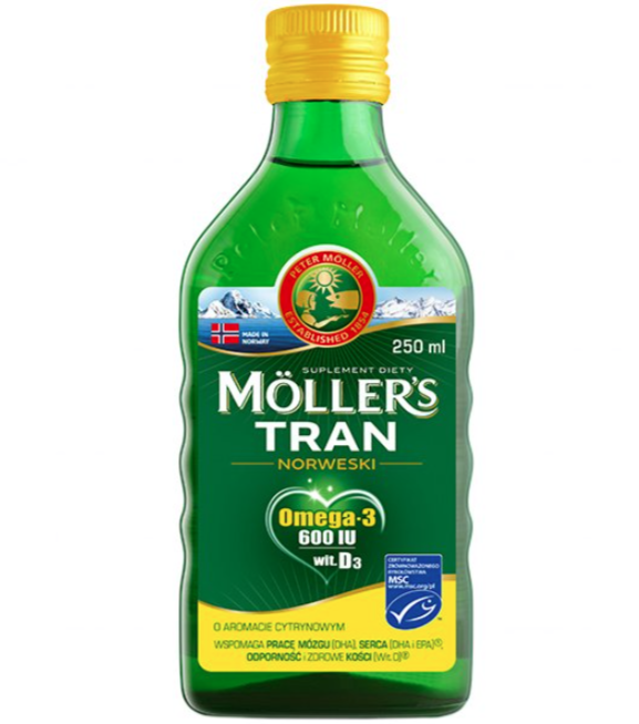 Mollers Tran Omega-3 Рыбий Жир с Витамином D3, А и Е Со Вкусом Лимона Для Детей Старше 3 лет
Mollers Tran Omega-3 Рыбий Жир с Витамином D3, А и Е Со Вкусом Лимона Для Детей Старше 3 лет