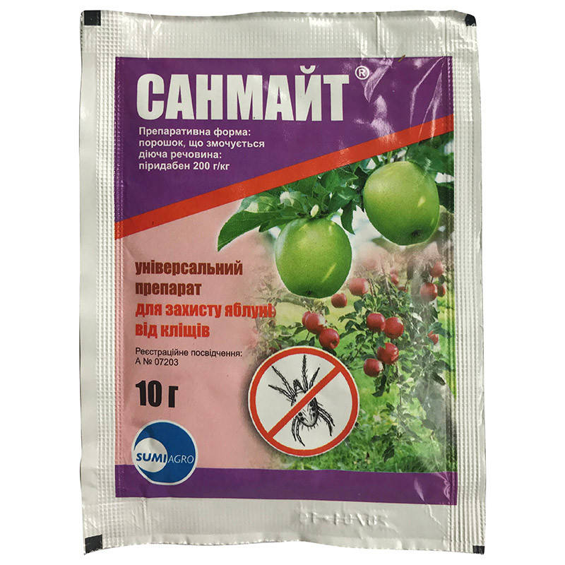 Акарицид для защиты яблони от клещей "Санмайт" (10 г) от Nissan Chemical Industries, Япония (оригинал)
Акарицид для защиты яблони от клещей "Санмайт" (10 г) от Nissan Chemical Industries, Япония (оригинал)