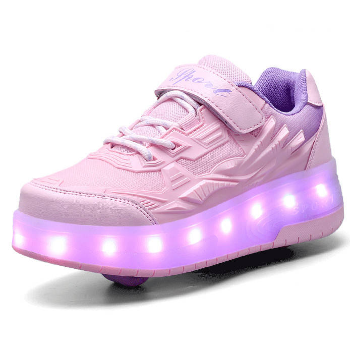 Роликовые светящиеся кроссовки на 2 роликах, USB зарядка, в стиле heelys, розовые (RKL-13)
Роликовые светящиеся кроссовки на 2 роликах, USB зарядка, в стиле heelys, розовые (RKL-13)