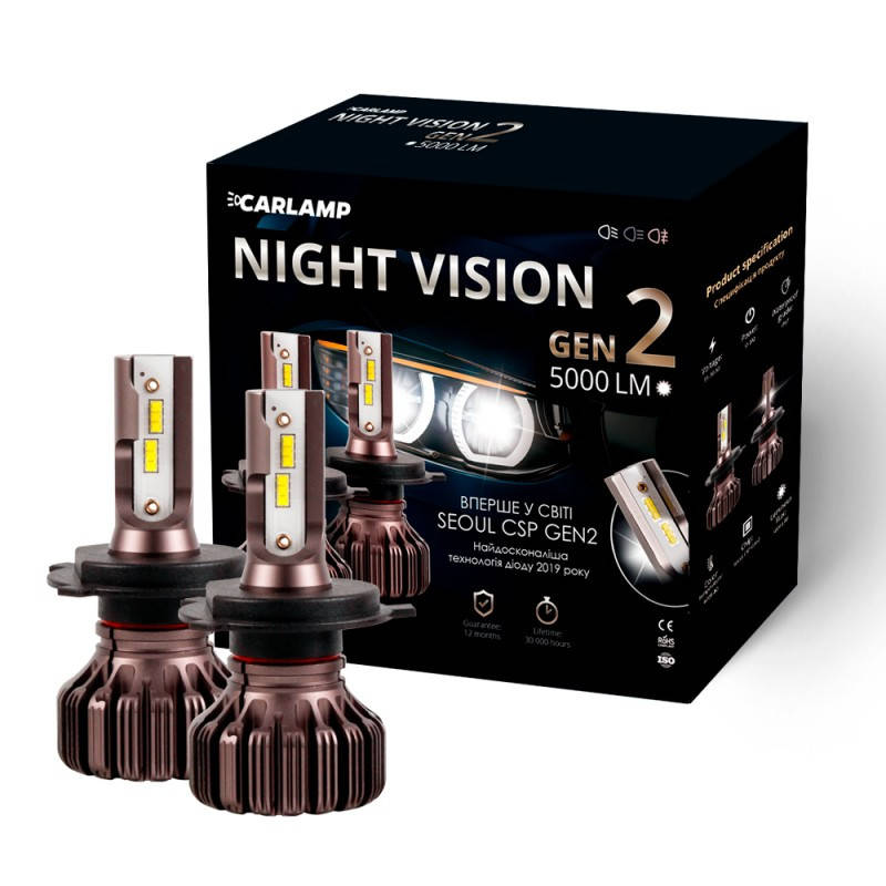 Светодиодные автолампы H4 Carlamp LED Night Vision Gen2 Led для авто 5500 K 5000 Лм (NVGH4)
Светодиодные автолампы H4 Carlamp LED Night Vision Gen2 Led для авто 5500 K 5000 Лм (NVGH4)