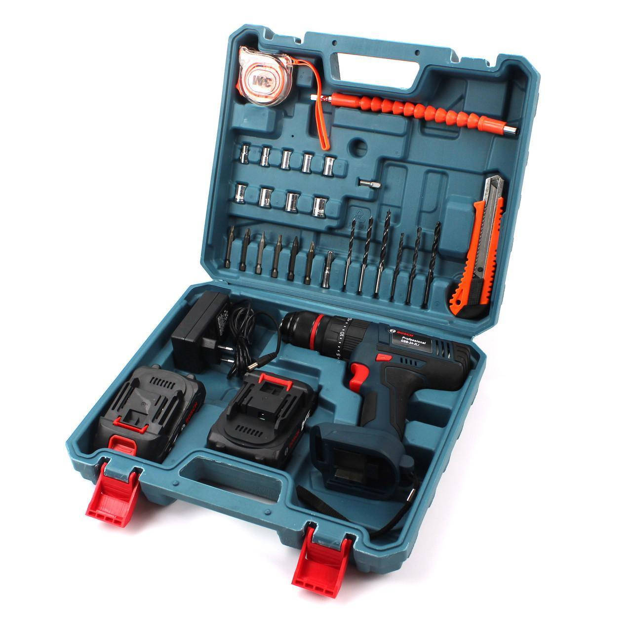 Аккумуляторная дрель-шуруповерт Bosch GSB-24-2Li 24V/ 4А/час с гибким валом и набором насадок BN
Аккумуляторная дрель-шуруповерт Bosch GSB-24-2Li 24V/ 4А/час с гибким валом и набором насадок BN
