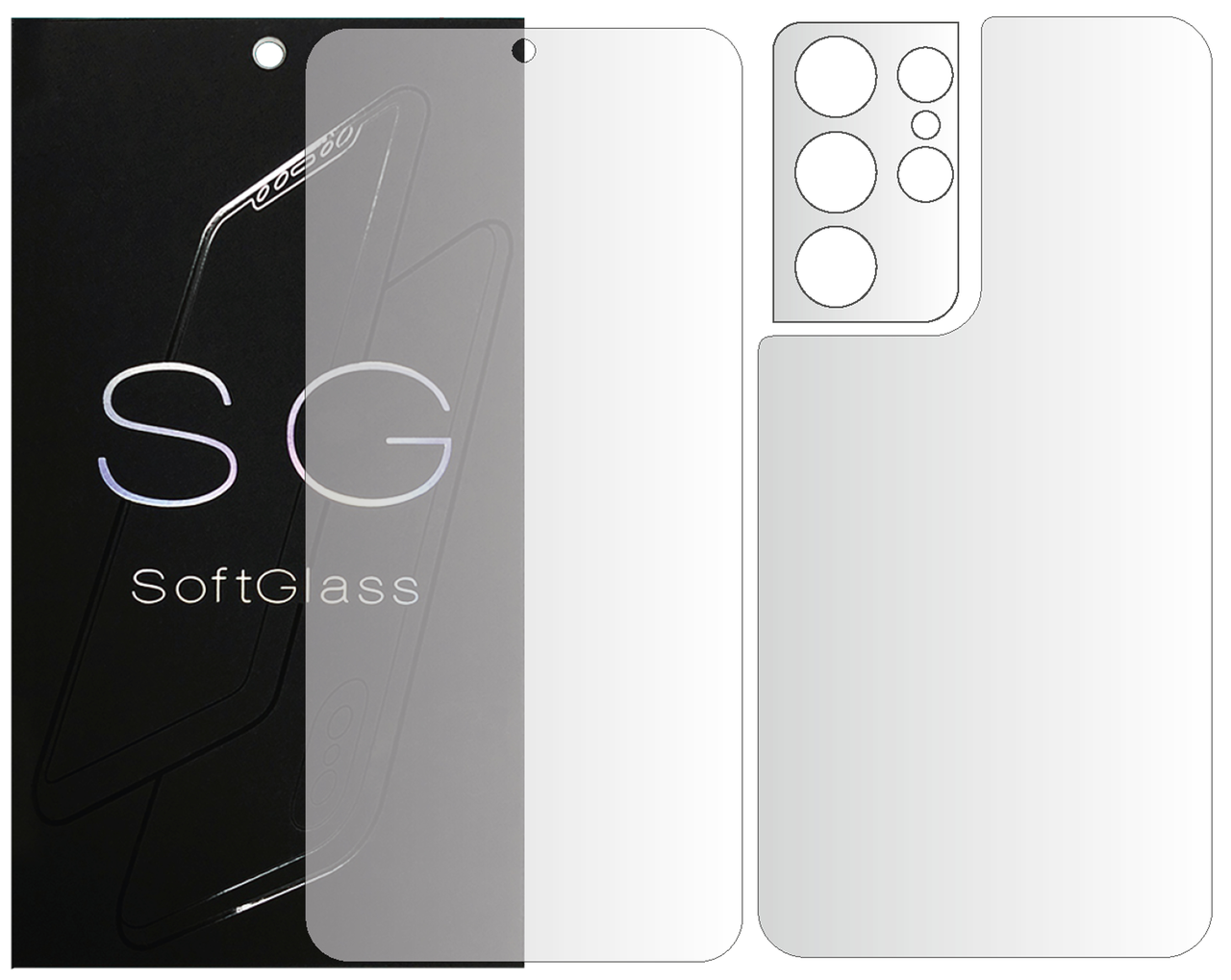 Пленка Samsung S21 ultra Комплект: для Передней и Задней панели полиуретановая SoftGlass, Прозрачный
Пленка Samsung S21 ultra Комплект: для Передней и Задней панели полиуретановая SoftGlass, Прозрачный